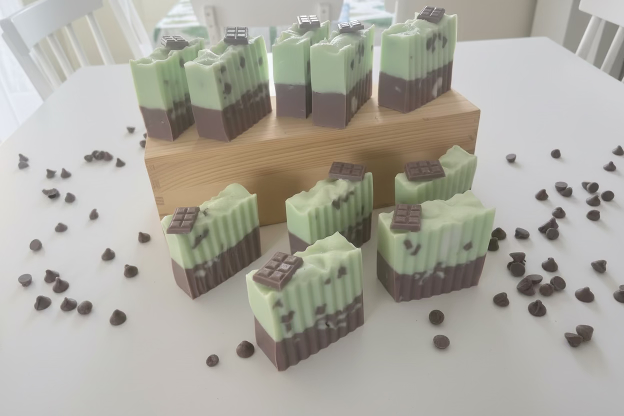 Mint Chocolate Chip goat milk soap